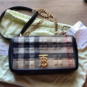 NWT Burberry Small Lola Checkered Crossbody Bag